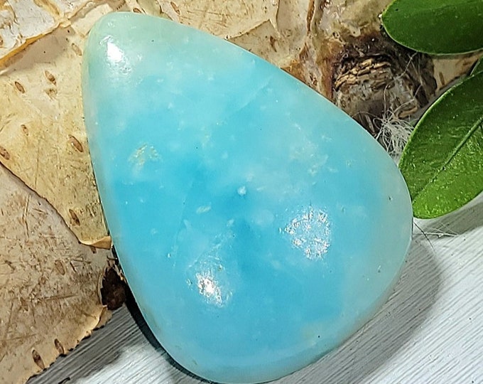 Natural Best Grade Hemimorphite Pear Cabochon 35ct 7 Grams 30mm x 22mm Wire Wrapping, Weaving or Pendant, Ring or Collector AJ30