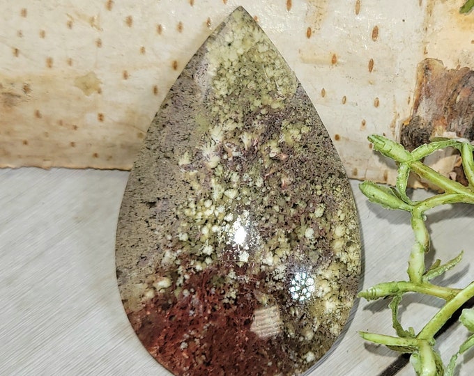 Moss Agate Cabochon, Scenic Moss Agate cabochon, Moss Agate Cabs, Moss Agate Scenic Cabochons, Green and Reddish Moss Agate Cabochons HA28