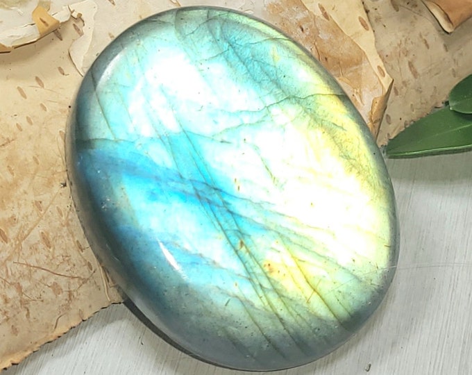 Natural Top Grade Multi-Flash Labradorite Oval Cabochon 80ct 16 Grams 37mm x 29mm Wire Wrapping, Weaving or Pendant, Collector AT32