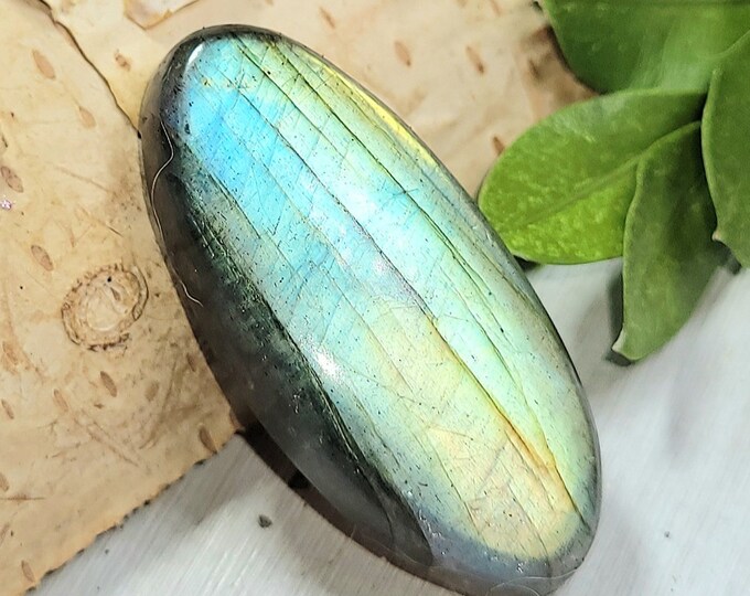 Natural Top Grade Multi-Flash Labradorite Oval Cabochon 35ct 7 Grams 33mm x 15mm Wire Wrapping, Weaving or Pendant, Collector AC31