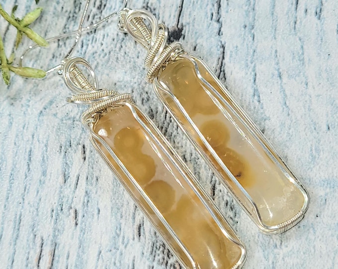 Amber .925 Sterling Silver Wire Wrapped Earrings, Amber Earrings, Hand Wire Wrapped Earrings, Statement Amber Earrings, JG08