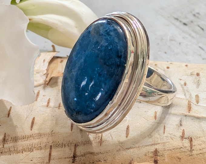 Natural Premium Grade Apatite Gemstone Ring, Handmade Apatite Sterling Silver Ring Size 5 1/2 , Boho Ring, Apatite Ring, HV, Gift for her,
