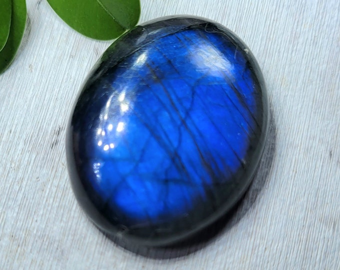 Natural Premium Grade Multi Flash Labradorite Oval Cabochon 35.50ct 1 Stone Wire Wrapping, Weaving, Pendant or Ring BA20