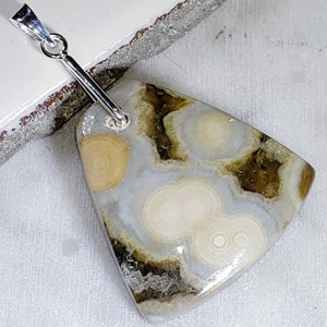 Ocean jasper pendant, AA, Sterling Silver pendant, .925, Handmade, Ocean jasper silver bail.  PREMIUM GRADE. 2(29)
