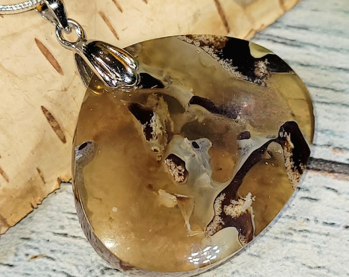 Handmade Indonesian Amber Sterling Silver Pendant: Pear Indonesian Amber Sterling Silver Pendant, JH23