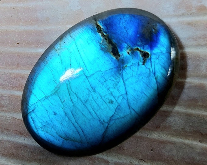 Blue Flash Labradorite Cabochon: Oval Gemstone for Wire Wrapping