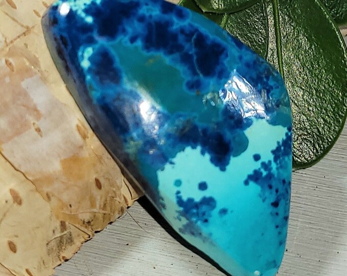 Natural Rare Quality Shattuckite Freeform Cabochon 35ct 33mm x 17mm Wire Wrapping, Weaving, Pendant EV28