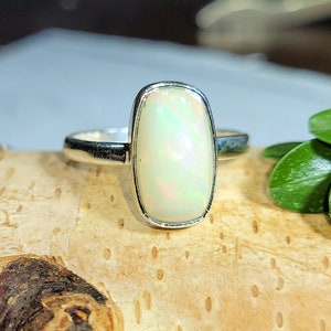 Ethiopian Opal Ring, Ethiopian Opal Sterling Silver Ring, Multi Color Opal Ring, Statement Ring, Handmade Ring, Gift for Her, DS Size 9