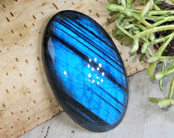 Blue Flash Labradorite Cabochon, Labradorite Oval Cabochon 43.50ct, Labradorite Cabochon,  Wire Wrapping, Weaving, Pendant, HK14