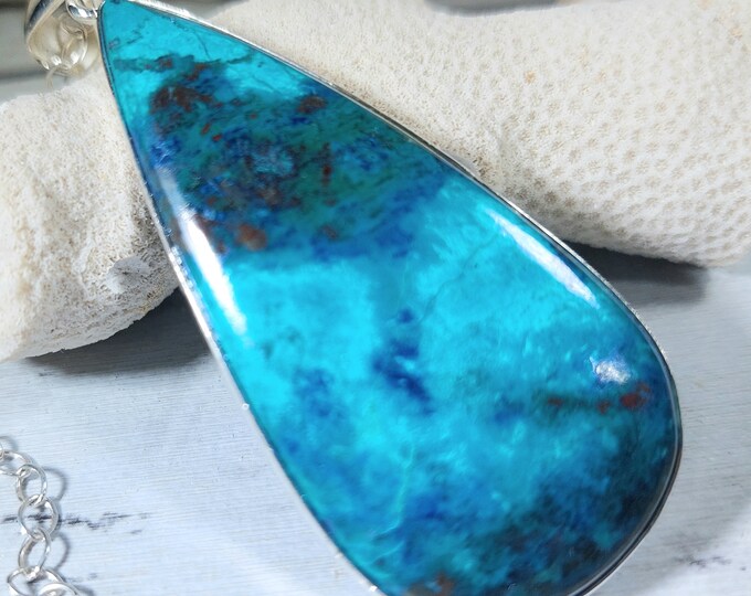 Natural High Quality Shattuckite .925 Sterling Silver Pendant Shattuckite in Sterling Pendant GL18
