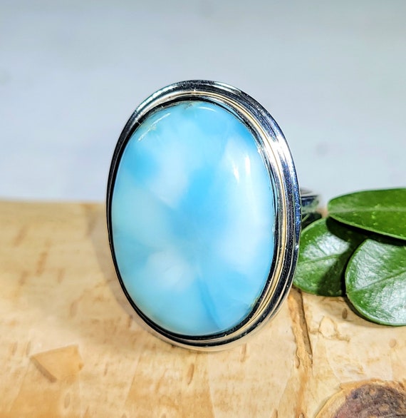 ドミニカ共和国産 ラリマー　シルバーリング ドミニカ産ラリマー2石リング：925スターリングシルバー