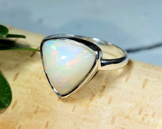 Ethiopian Opal Ring, Ethiopian Opal Sterling Silver Ring, Multi Color Opal Ring, Statement Ring, Handmade Ring, Gift for Her, DS Size 6.75