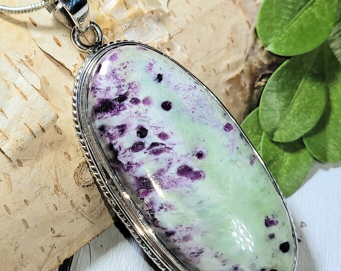 Natural Rare AAA High Grade Kammererite .925 Sterling Silver Pendant 2 3/8" x 1" 19 Grams EX23