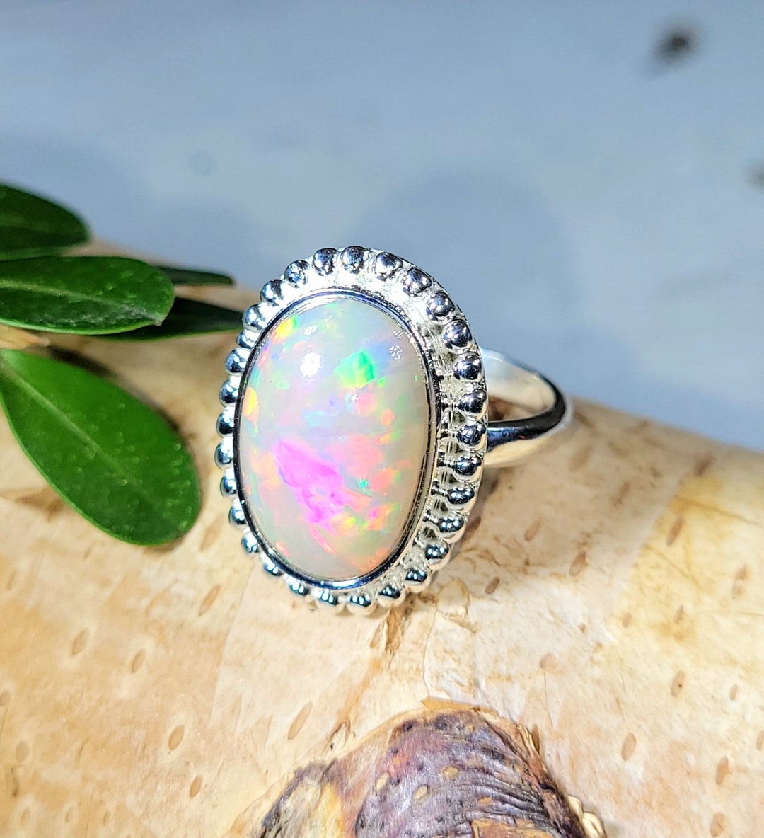 Ethiopian Opal Ring Ethiopian Opal Sterling Silver Ring - Etsy