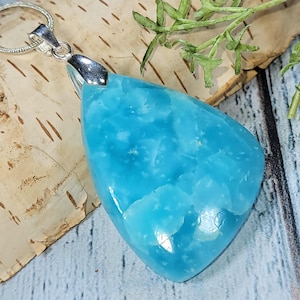 Hemimorphite Pendant, Hemimorphite Sterling Silver Pendant, Handmade Hemimorphite Pendant, Gift for Her, Statement Hemimorphite Pendant, HS