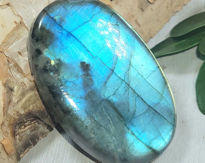 Natural Top Grade Multi-Flash Labradorite Oval Cabochon 70ct 14 Grams 38mm x 23mm Wire Wrapping, Weaving or Pendant, Collector AT29