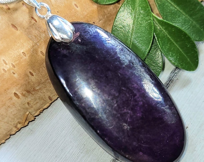 Purpurite Pendant, Purpurite Sterling Silver Pendant, Handmade Purpurite Pendant, Statement Pendant, Gift for Her, AAA Grade Purpurite, FN12
