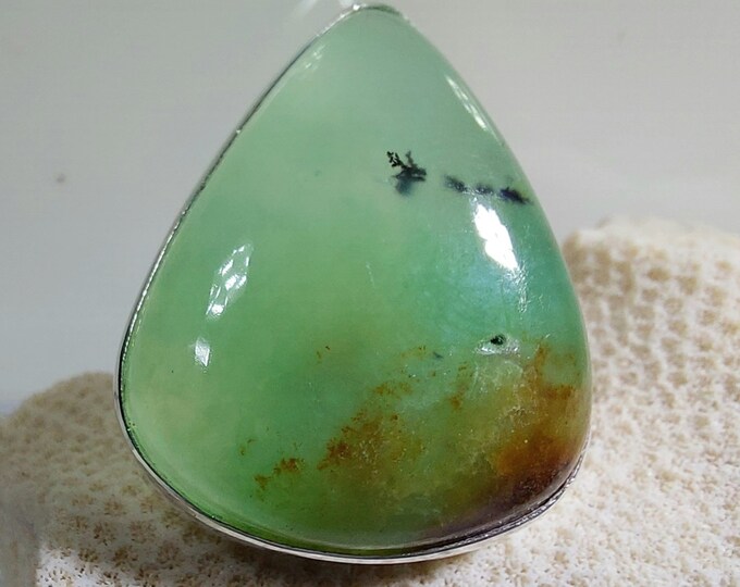 Aquaprase Ring, Aqua Chalcedony Sterling Silver Ring, Aquaprase Sterling Silver Ring, Handmade Ring Size 8, Gift for Her, GV