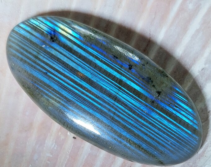 Blue Flash Labradorite Cabochon, Labradorite Oval Cabochon 55ct, Labradorite Cabochon, Wire Wrapping, Weaving, Pendant, Collector GB16