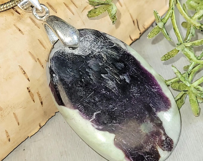 Kammererite Pendant, Kammererite Sterling Silver Pendant, Kammererite Handmade Sterling Silver Pendant, Statement Pendant, Gift for Her, HP