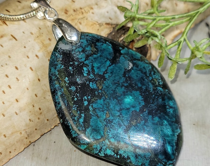 Natural Spiderweb Turquoise Pendant, Spiderweb Turquoise Sterling Silver Pendant, Handmade Turquoise Pendant, Statement Pendant, HJ19