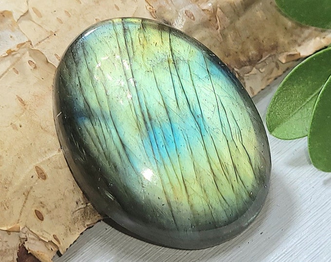 Natural Multi Color Fire Labradorite Oval Cabochon 35ct 7 Grams 28mm x 20mm Wire Wrapping, Weaving or Pendant, Collector AJ22