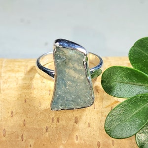Natural Raw Rough Cut Aquamarine Handmade .925 Sterling Silver Ring Size 5 , Rough cut ring, boho ring, gift for her FW19