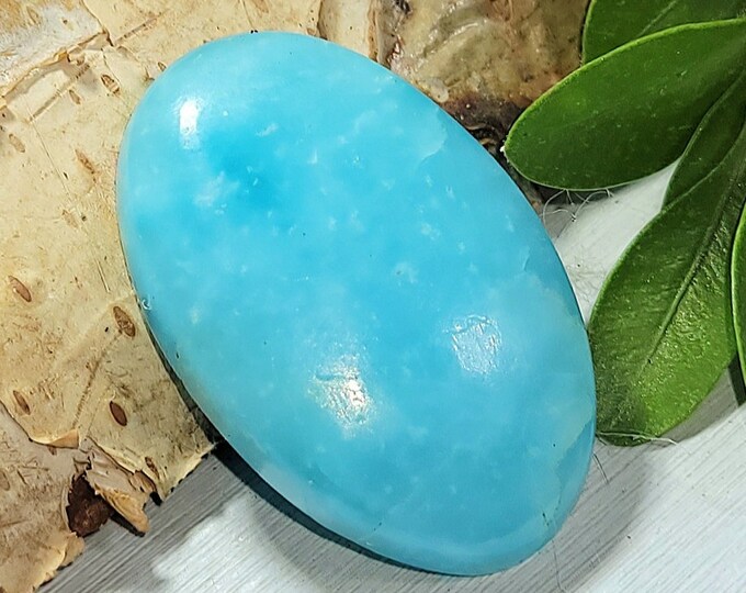 Natural High Grade Hemimorphite Oval Cabochon 30ct 6 Grams 30mm x 19mm Wire Wrapping, Weaving or Pendant, Collector AJ29