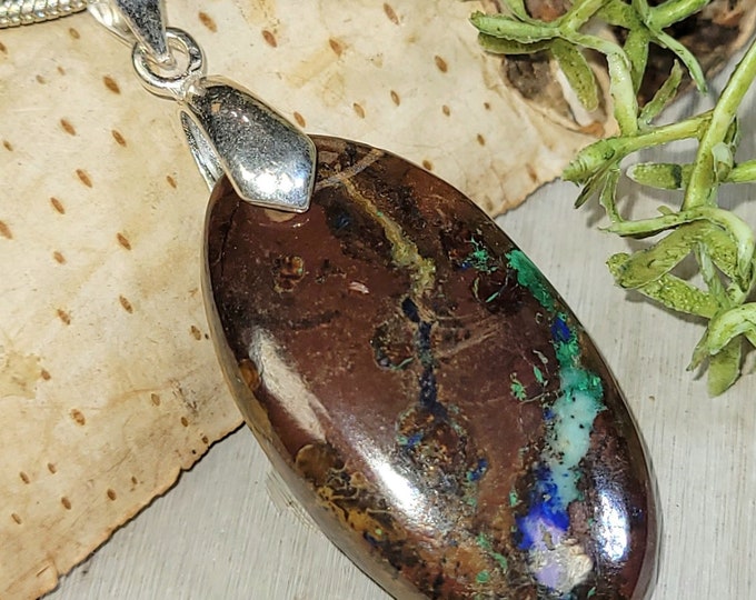 Zarinite Pendant, Zarinite Sterling Silver Pendant, Oval Zarinite Pendant, Statement Pendant, Gift for Her, Zarinite Handmade Pendant, HH20