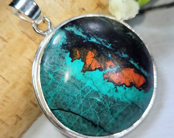 Sonora Jasper Pendant, Sunset Jasper Sterling Silver Pendant, Handmade Sonora Jasper Pendant, Gift for Her, Statement Pendant DK
