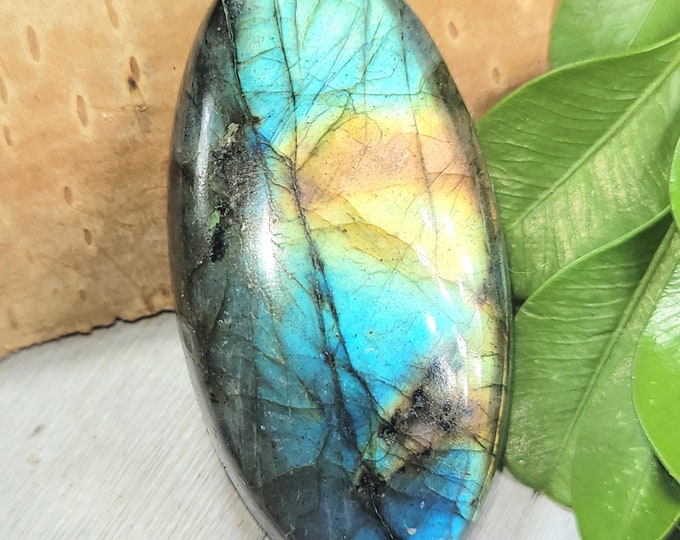 Natural Premium Grade Multi Flash Labradorite Oval Cabochons 50 carat 1 Stone Wire Wrapping, Weaving, Pendant or Ring FP35