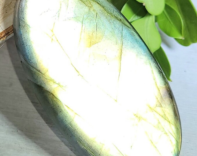 Natural Bright Flash Labradorite Oval Cabochon 95ct 52mm x 28mm Wire Wrapping, Weaving or Pendant LC19