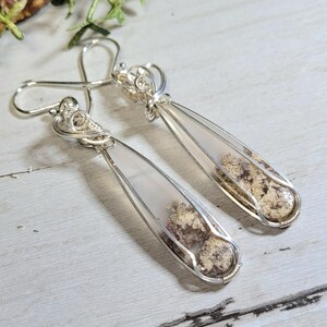 Moss Agate Earrings, Moss Agate Sterling Silver Wire Wrapped Earrings, Moss Agate Statement Wire Wrap Earrings, Handmade Earrings, HM33