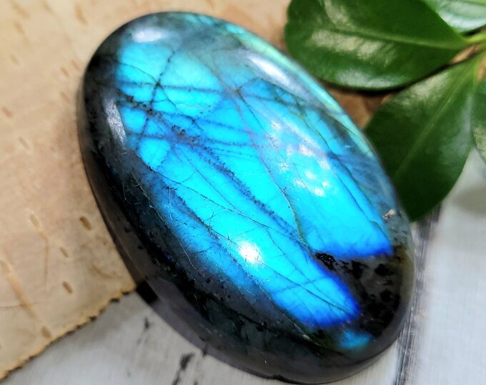 Blue Labradorite Cabochon, Labradorite Oval Cabochon, 85ct, Labradorite Cabochon,  Wire Wrapping, Weaving, Pendant, Collector DM20