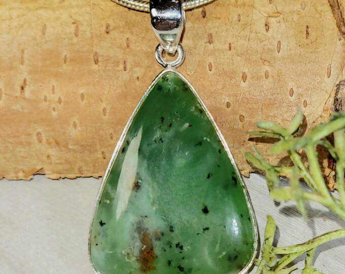 Aquaprase Pendant, Aqua Chalcedony Sterling Silver Pendant, Aquaprase Sterling Silver Pendant. Handmade Pendant, Gift for Her, GR05