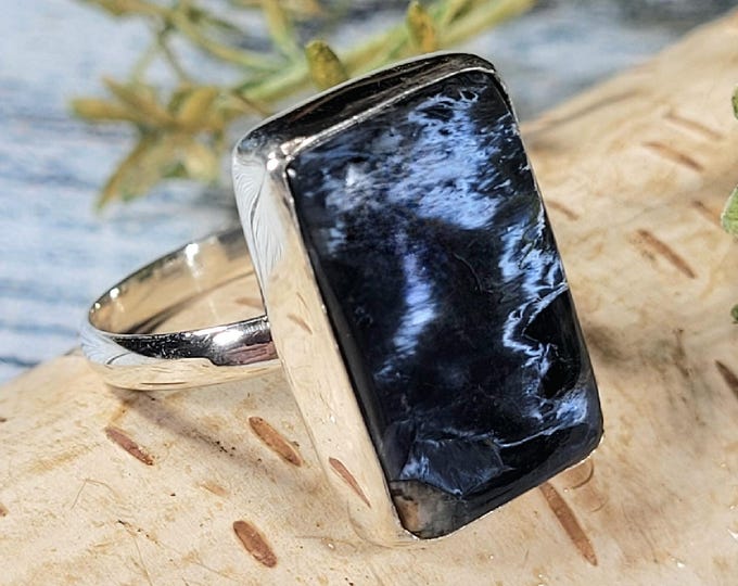 Handmade Pietersite Sterling Silver Statement Ring: Size 10, JV