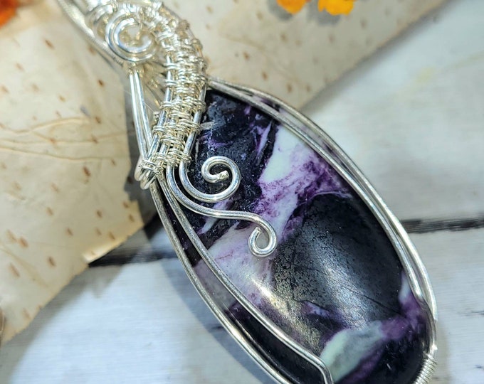 Natural High Grade Kammererite Hand Wire Wrapped .925 Sterling Silver Pendant DB07 Hand Wire Wrapped Designer Jewelry