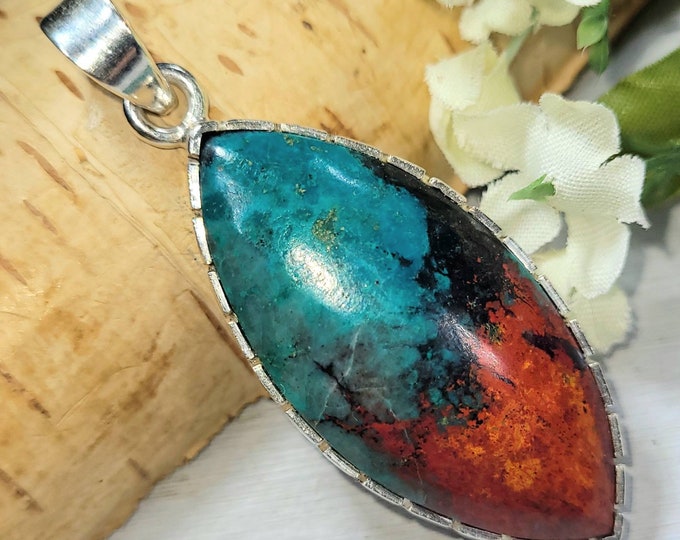 Sonora Jasper Pendant, Sunset Jasper Sterling Silver Pendant, Handmade Sonora Jasper Pendant, Gift for Her, Statement Pendant DK