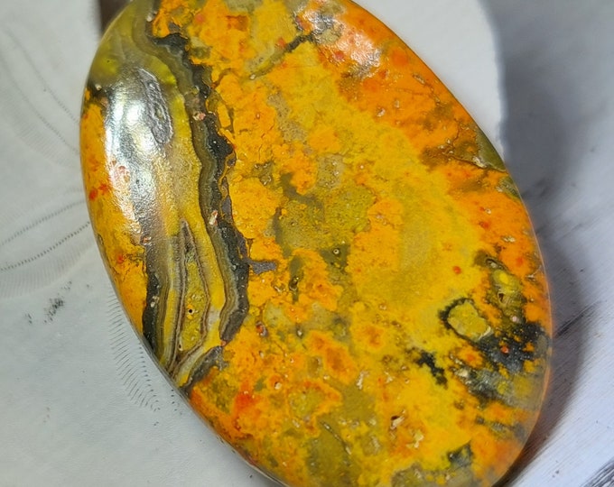 Bumblebee Jasper Oval Cabochon, Eclipse Jasper Cabochon, Oval Jasper Cabochon, Wire Wrapping, Weaving, Use for Pendant, GB28