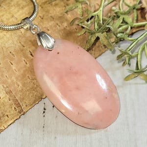 Handmade Peruvian Pink Opal Sterling Silver Pendant