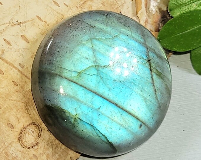 Natural Choice Grade Multi-Flash Labradorite Round Cabochon 45ct 9 Grams 26mm Round Wire Wrapping, Weaving or Pendant, Collector AT11
