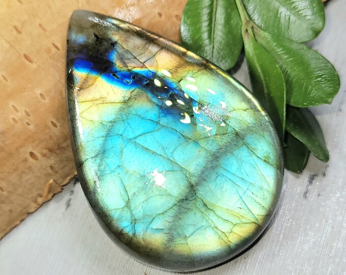 Multi Color Labradorite Cabochon, Labradorite Pear Cabochon 97.50ct, Labradorite Cabochon,  Wire Wrapping, Weaving, Pendant, FN24