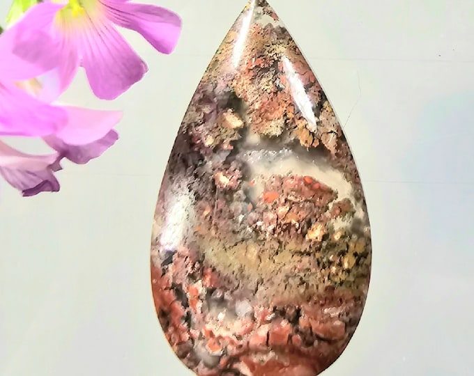 Moss Agate Cabochon, Scenic Moss Agate cabochon, Moss Agate Cabs, Moss Agate Scenic Cabochons, Green and Red Moss Agate Cabochons FK31
