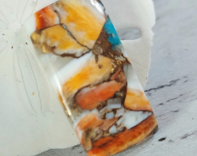 Spiny Oyster Turquoise Landscape Cabochon, Spiny Oyster Turquoise, GB33