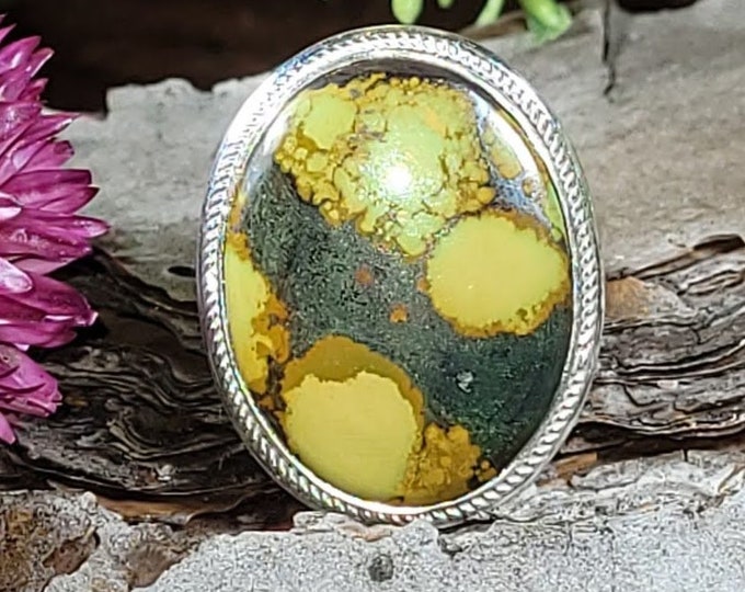 Tibetan Turquoise .925 Sterling Silver Ring, Turquoise Boho Ring, Statement Ring; Handmade Ring, Premium Size 8.5, Boho Ring, Gift for her