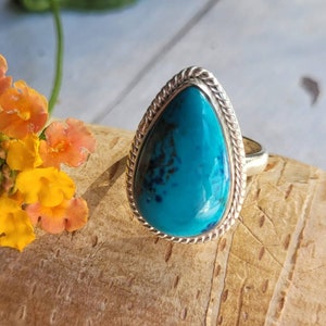 Shattuckite Sterling silver ring, Natural Shattuckite Ring, Quality Shattuckite Ring,.Silver handmade Shattuckite Ring, Boho Ring, Size 7
