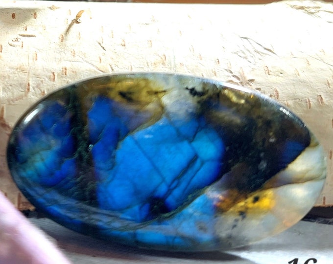 Blue Flash Labradorite Cabochon,Labradorite Oval Cabochon 80ct, Labradorite Cabochon,  Wire Wrapping, Weaving, Pendant, Collector GA16