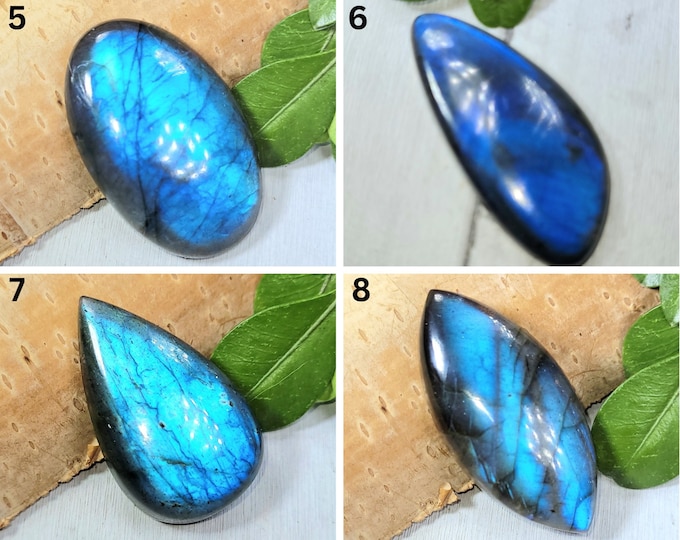 Blue Labradorite Cabochon Bead, Blue Cabochon for wire wrapping, Blue Flash Labradorite Cabochons, Labradorite Cabochons A-5-8