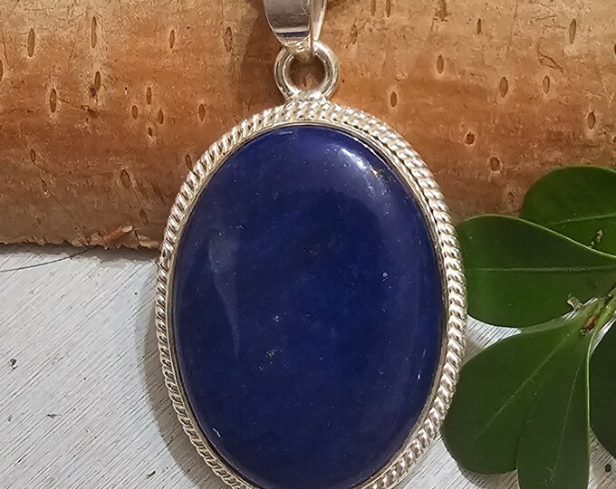 Lapis Lazuli Pendant, Lapis Sterling Silver Pendant, Handmade Pendant, Gift for Her, Statement Pendant, FV22