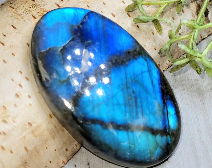Natural Premium Grade Blue Flash Labradorite 86ct Oval Cabochons Wire Wrapping, Weaving, Pendant or Collector HE30